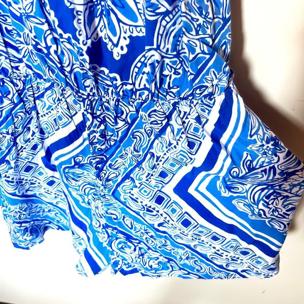 Lilly Pulitzer dusk shorts romper blue and white size S - Picture 3 of 15